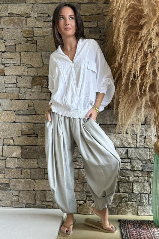 Basso Shirring Genie Pant Taupe - 